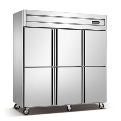 880W 6 εμπορικός ψυκτήρας ψυγείων ανοξείδωτου πορτών