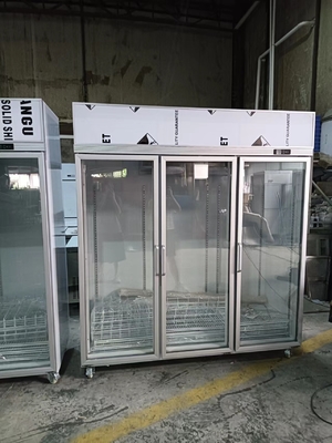 Εμπορική οθόνη ποτών ψυγείο 3 γυάλινες πόρτες όρθιος ψυγείο 110V 60Hz