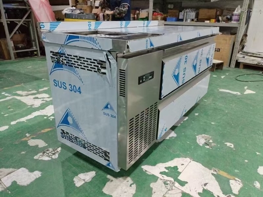 Προσαρμοσμένο Εμπορικό ψυγείο ψυγείο 60 " Undercounter ψυγείο w / 2 συρτάρια 115v 304 Ασημένιο