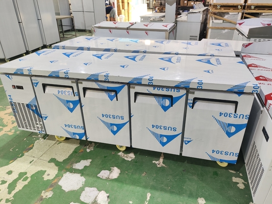 Εμπορικός ψυκτικός πάγκος από ανοξείδωτο χάλυβα ψυγείο κουζίνα τραπέζι εργασίας