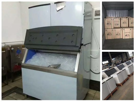 Μεγάλη παραγωγή πιστοποιημένη CE 500kg έως 1000kgs Εμπορική μηχανή παγωτοποιίας με κάδο πάγου για εργοστάσιο ICE