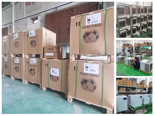 Μεγάλη παραγωγή πιστοποιημένη CE 500kg έως 1000kgs Εμπορική μηχανή παγωτοποιίας με κάδο πάγου για εργοστάσιο ICE