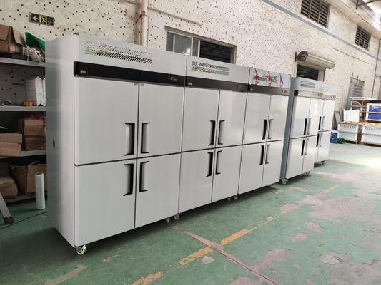 Εμπορικός κατακόρυφος καταψύκτης τεσσάρων θυρών από ανοξείδωτο χάλυβα καταψύκτης αρτοποιίας ψυγείο με δίσκους