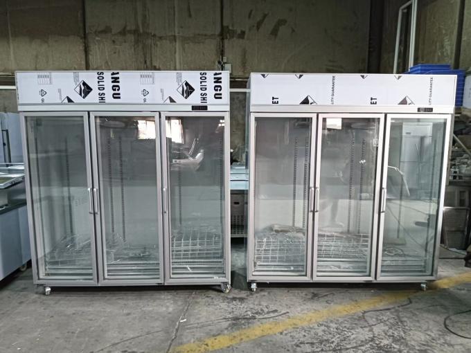 Εμπορική οθόνη ποτών ψυγείο 3 γυάλινες πόρτες όρθιος ψυγείο 110V 60Hz 0