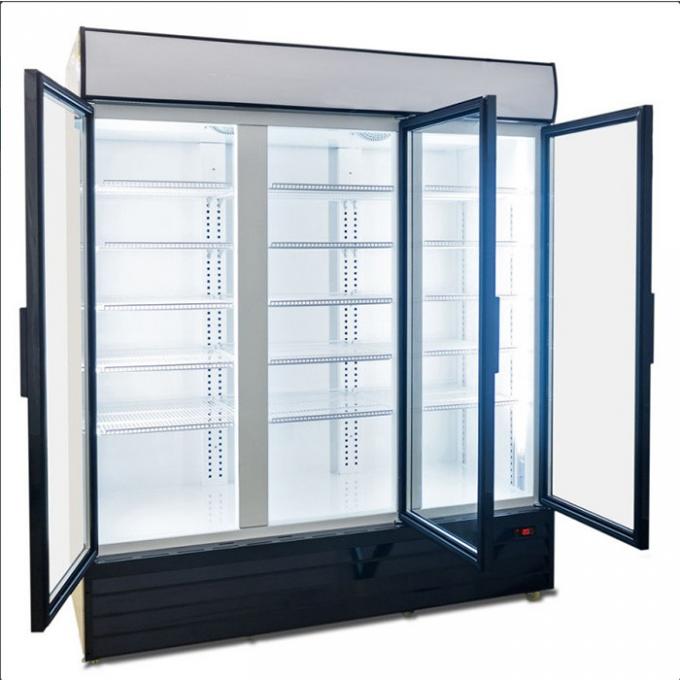 πιό δροσερό 220V 50Hz 3 πορτών γυαλιού CE 600W R134A ψυγείο πορτών γυαλιού μπουκαλιών 0