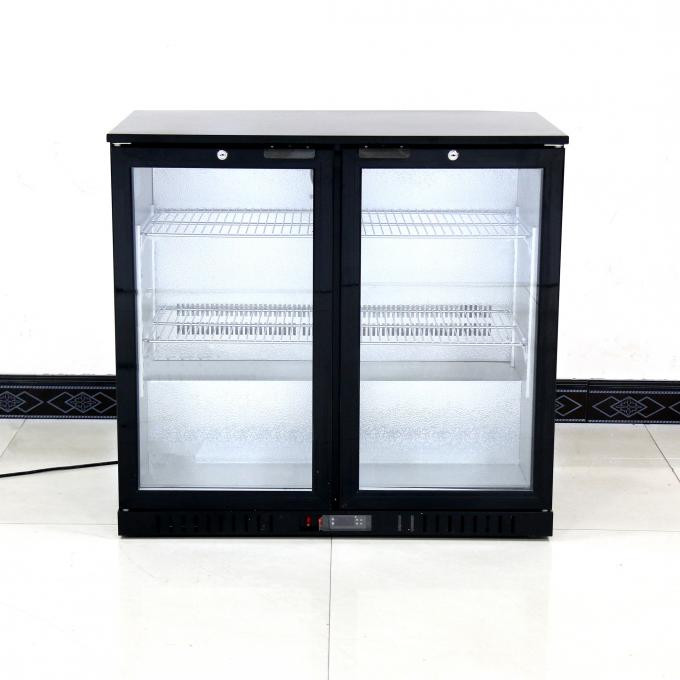 900*520*835mm εμπορικό γυαλιού πορτών ψυγείο επίδειξης γυαλιού δοχείων ψύξης 208L διπλό 1