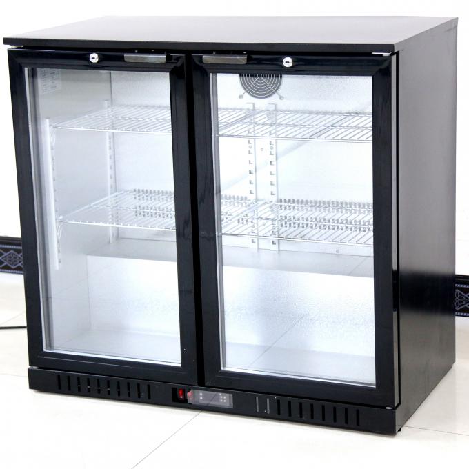 900*520*835mm εμπορικό γυαλιού πορτών ψυγείο επίδειξης γυαλιού δοχείων ψύξης 208L διπλό 0
