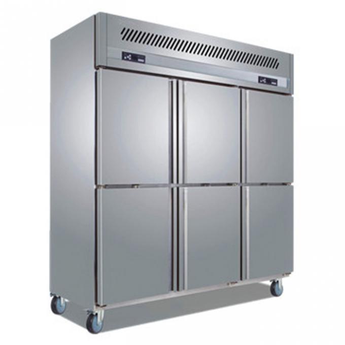 880W 6 εμπορικός ψυκτήρας ψυγείων ανοξείδωτου πορτών 0